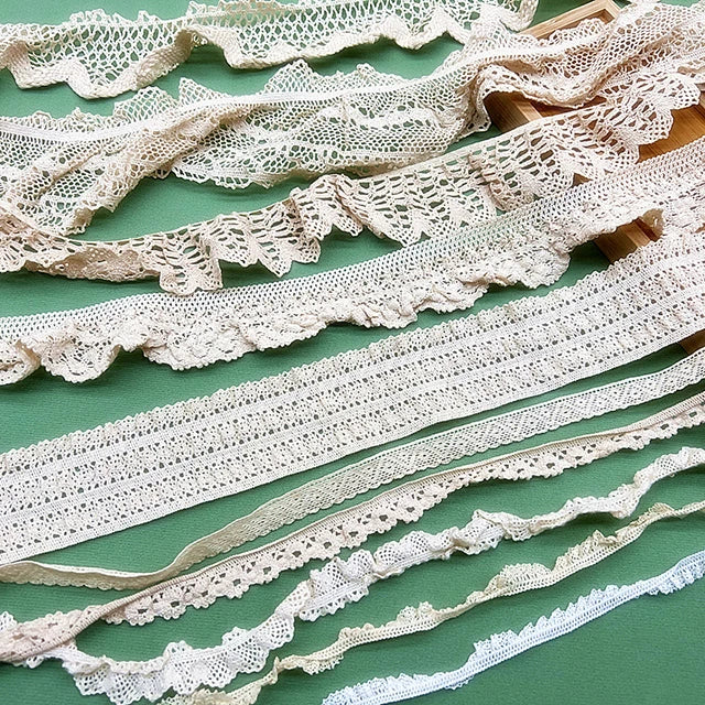 Elastic Cotton Thread Lace Cotton Crochet Ruffle Lace Trim for Clothing