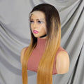 12a Grade Virgin Human Hair Lace Front Wig Full Transparent Frontal Ombre Highlight Long Straight Style Glueless Raw Hair Wigs