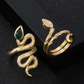 Fashion New Copper Gold-plated Micro-set Zircon Snake Ring Female Trend Temperament Alternative Open Ring Accessories - Buy Ring