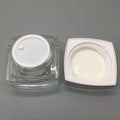 Square Cream Glass Jar Transparent Frosted Cosmetic Cream Jar Dispenser Jar