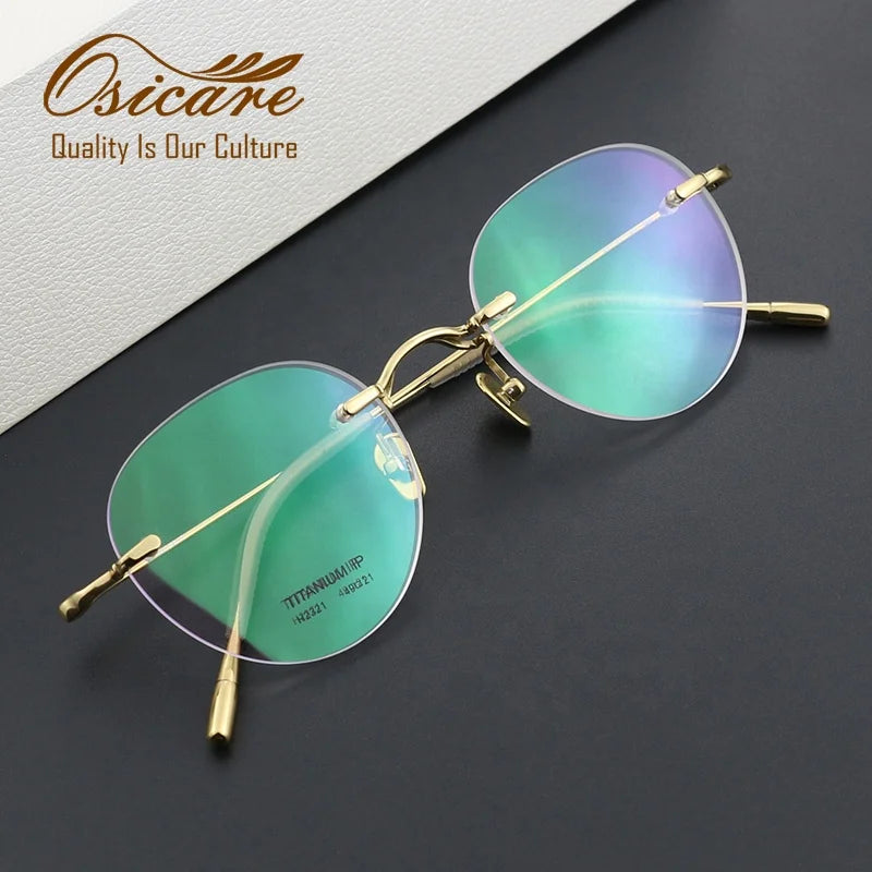 High Quality IP Pure Titanium Rimless Glasses Frame Kacamata Male Designer Good Eyewear Eye Brand for Men 3 Pieces Frameless