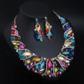 Crystal Pink Bridal Jewelry Sets Teardrop Shape Wedding Necklace Earrings African Fashion Party Jewelry Sets Accessories