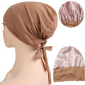 New Designs Turkish Cotton Modal Jersey Premium Satin Lined Silk Underscarf Muslim Women Satin Inner Hijab Caps