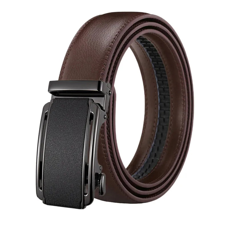 LQbelt Men's Ratchet Automatic Buckle Belt Genuine Leather Belts for Male Custom Logo Waistband Wholesale Factory
