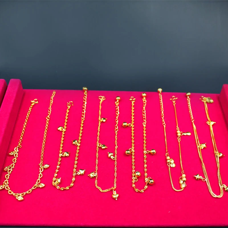 Gold Plated Gourd Tassels European and American Love Korea Korean Version of Gold Plated Jewelry Bells Anklets Fema
