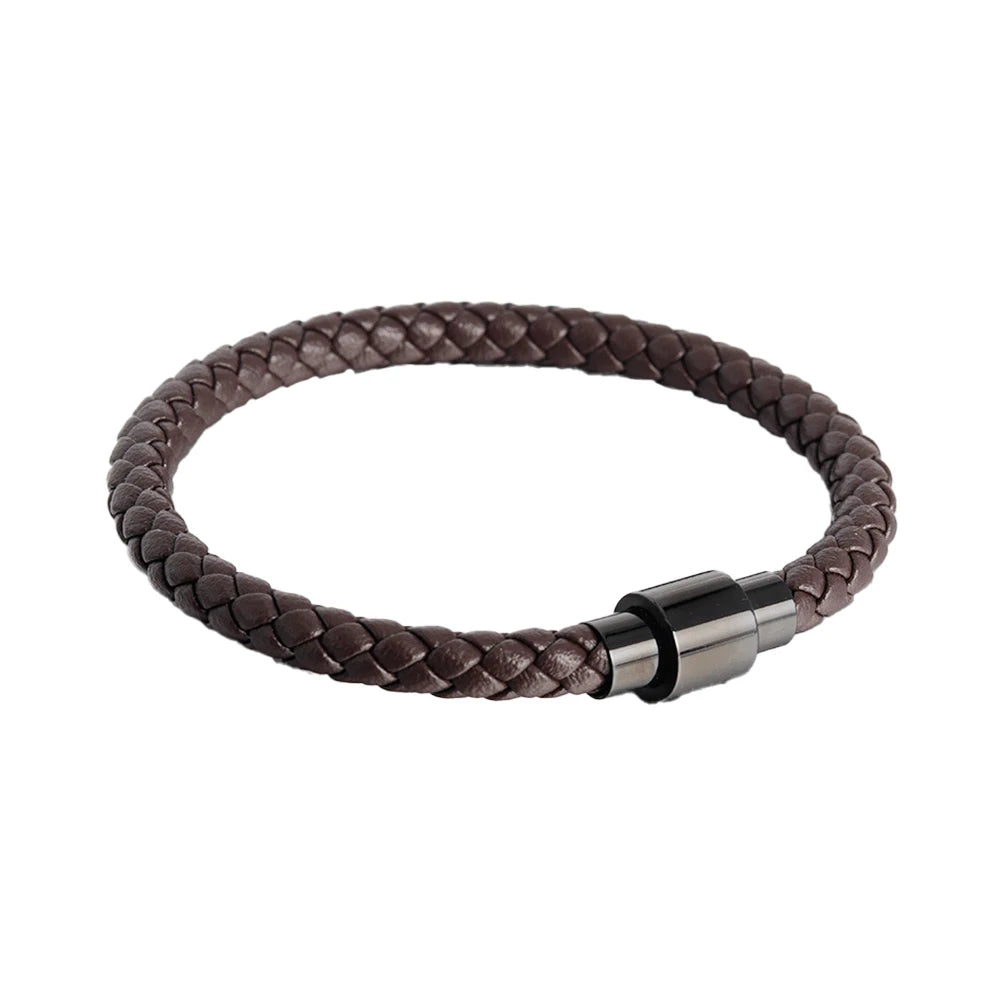 Alin Factory Direct Stainless Steel Braided Classic Plaid Business Men's Bracelet