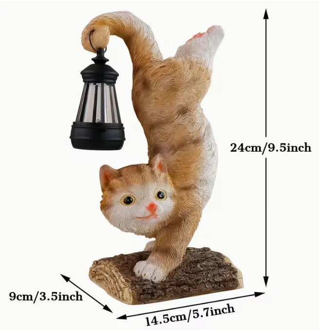 Yoga Cat Statue Figurine Outdoor/Indoor Garden Decor Lawn Ornament Housewarming Gift for Cat Lovers