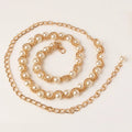 New Women's Metal Waist Chain Fashionable Elegant and Versatile Pearl Chain Clothing Matching Factory Direct Sales