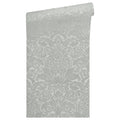 Made in Germany Beautiful Traditional Style Light Grey Background Wallpaper with Damask Pattern Apartment Use