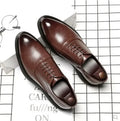 Men's Leather Shoes Man Business Dress Shoes Male Fashion All-Match Casual Shoe Lihgt Weight Slip-On Pointed Toe Working Wear