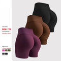 Custom Logo Gym Fitness Workout Seamless Tight Peach Hip Yoga Shorts Women High Waist Elastic Scrunch Butt Lift Sport Shorts