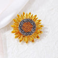 Florin Handmade Elegant Sun Flower Rhinestone Brooches Pins Corsage Fashion Sunflower Brooch Pins for Women