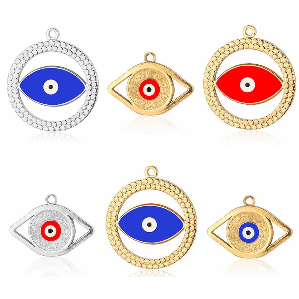 BM Accessories Classic 18K Gold Plated Stainless Steel Eye Pendant for Unisex Jewelry Making