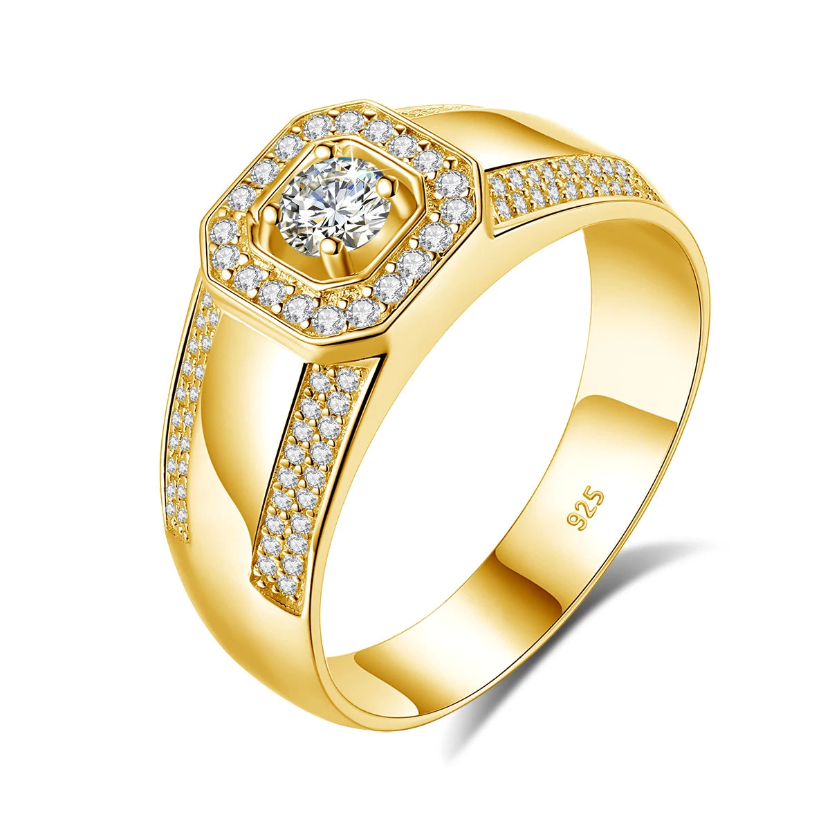 Luxury Men Jewelry Wholesale Engagement Wedding 925 Sterling Silver 0.3ct Mens Moissanite Jewelry