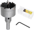 42mm/1.65 Inch TCT Carbide Hole Saw Cutter Built-In Arbor Integral Pilot HRC65-66 Hardness for Stainless Steel/Metal/Wood Pipes