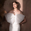 White Mesh Large Bow Bridal Accessories Wedding Dress Accessories