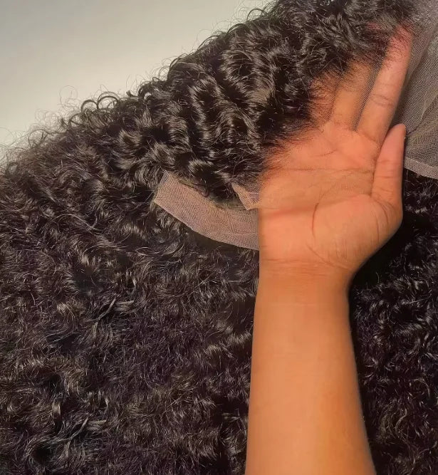 Natural Color Gluless Full HD Lace Water Wave Wig Human Hair Wigs 4x4 Closure Deep Wave HD Transparent Lace Front Wig