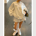 Two Piece Set Women Clothing Summer Custom Shorts Tracksuit Causal 2 Piece Crew Neck Sweatshirt and Shorts Set