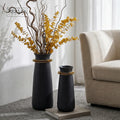 Merlin Living Modern Tall Luxury Design Matte White Ceramic Vases with Gold Thorn Nordic Style Coastal Living Room Home Decor