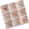 DAIHE Hot Selling Korean Delicate Flowers Butterfly Leaf Inlay Shiny Zircon Brass Ring Stylish Jewelry Engagement Party Gift