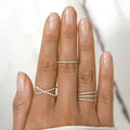 Fenny 18K Gold Plated Wholesale Fold Wear Fine Dainty Half Zirconia Pave Stainless Steel Finger Ring Trendy for Women