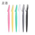 Face Shaver Kit Tool Stainless Steel Blades Slanted Eyebrow Shaping Trimmer Facial Hair Removal with Protective Covers