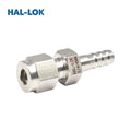 HAL-LOK Stainless Steel Polished Forged Compression Fitting 8mm Tube to 3/8" Inch Hose Barb Fittings