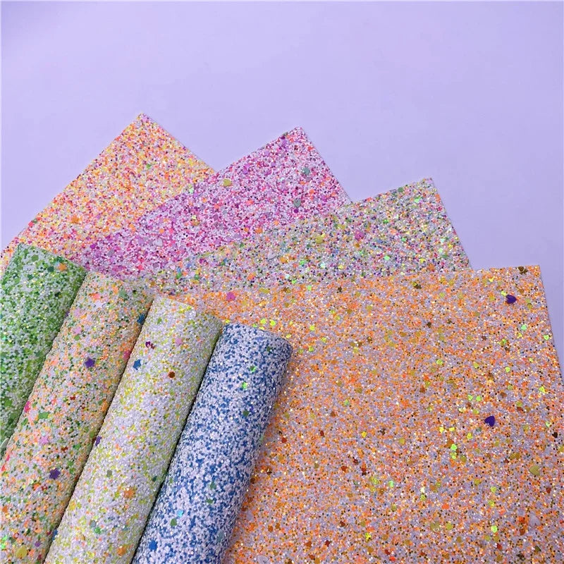 BY6360 Eco-Friendly 1mm Christmas Chunky Glitter Leather Fabric Decorative Luggage Shoes Bags Purses Crafts Sofa Furniture
