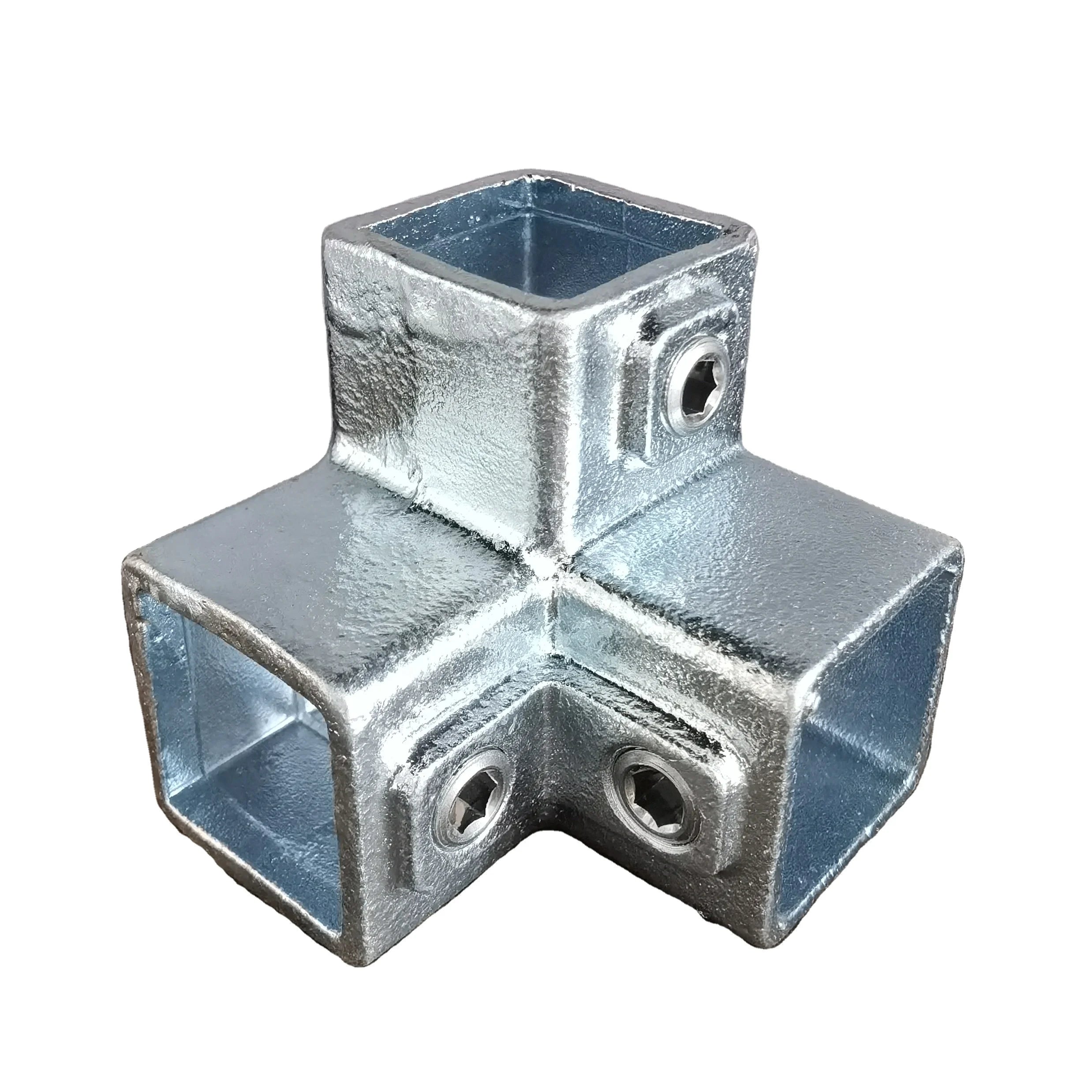 40mm 30mm 25mm 20mm 128F Square Tube Connector Key Clamp Fittings Square 3-Way 90 Degree Elbow