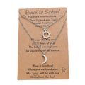 Stainless Steel 18K Gold Back to School Inspiration Pendant Necklace Jewelry Gift for Kids Sun and Moon Set Charm Necklaces
