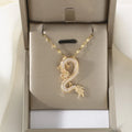 Collar De Acero Inoxidable Micropaved Zirconia Dragon Full Diamond Necklace for Women Stainless Steel Clavicle Necklace