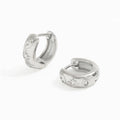 Fenny 18K Gold-plated Wholesale Waterproof Fashion Engraved Moon Star Eye Zirconia Huggie Stainless Steel Earring for Women