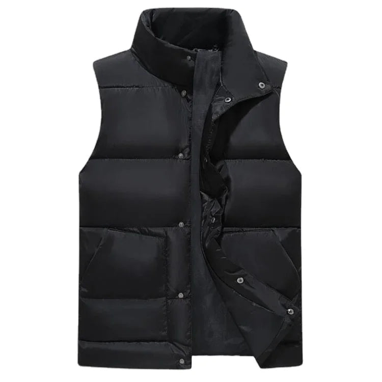 Autumn Winter Men Warm Sleeveless Vest Waistcoat Stand Collar Men's Vest Fashion Casual Coats for Mens