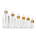 Wholesale 5/10/15/20/25/30/40/50/100ml Round Cheap Clear Liquid Oil Glass Dropper Bottle
