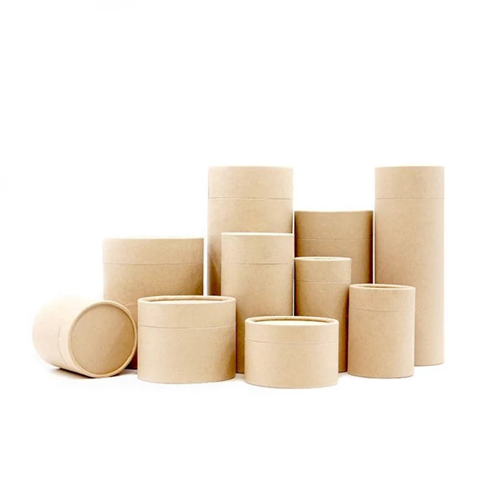 Biodegradable Cosmetic Containers Kraft Bamboo Paper Eco Friendly Recycled Material Plain Kraft Jar for Cream Body Balm Pack
