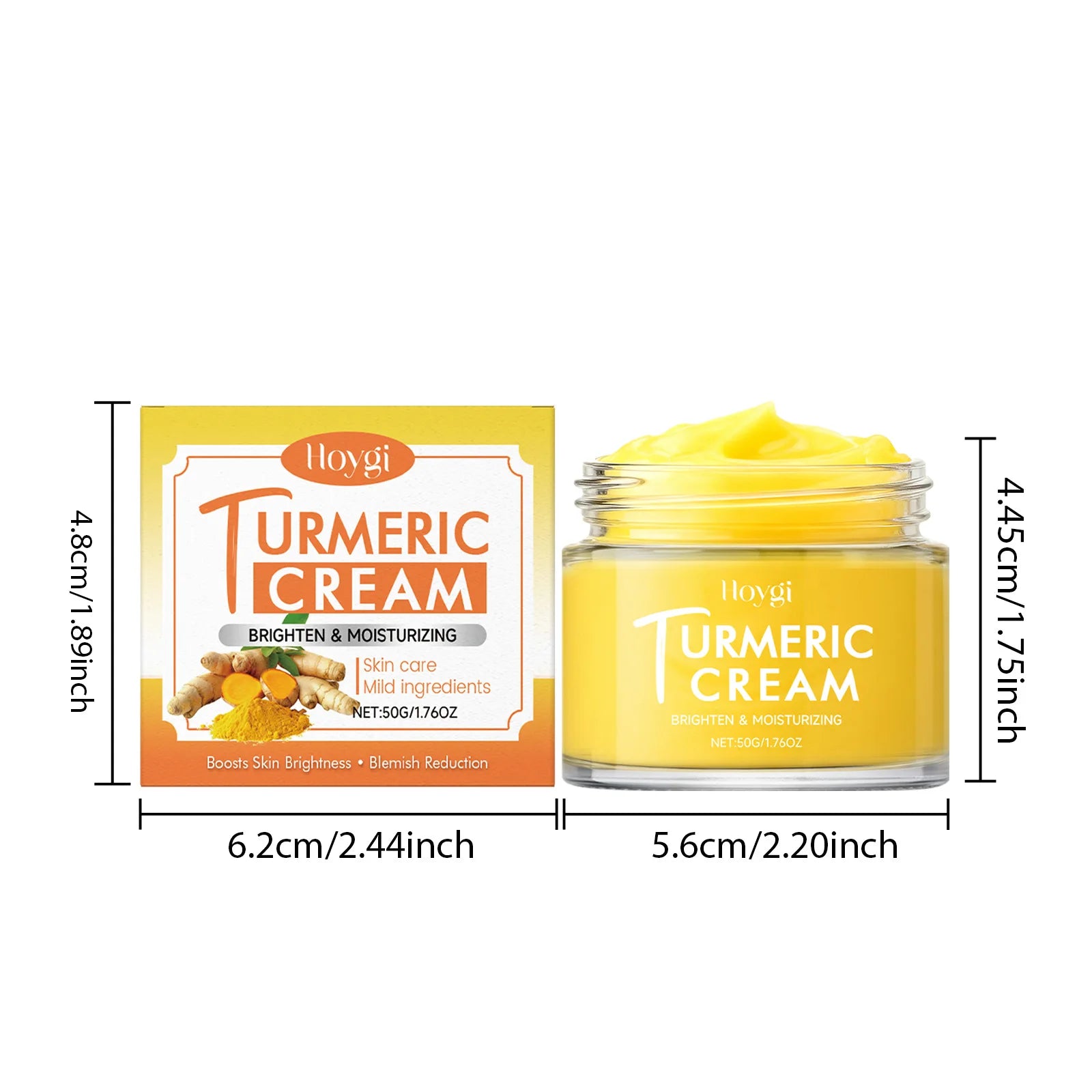 HOYGI Skin Care Moisturizing Dark Spots Removal Brightening Whitening Turmeric Face Cream