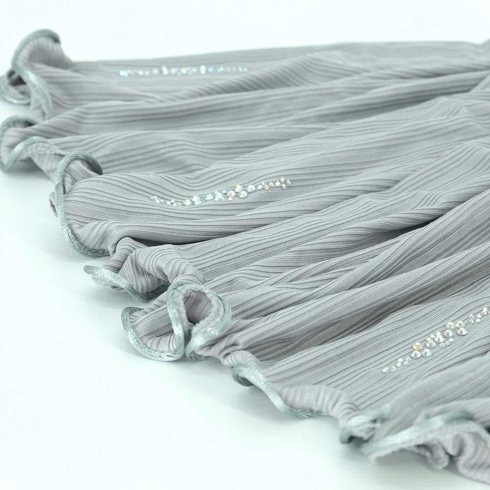 Classic Scarf Jersey Cotton Stone Design High Quality Ribbed Muslim Head Scarf Jersey Hijab for Netherlands