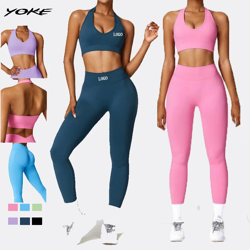 YOKE New Arrive Best Quality Women Workout Sets Scrunch Butt Leggings High Waist Women Leggings Seamless Women Gym
