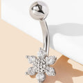 Stainless Steel Gold Plated Belly Button Navel Rings with Zircon Claw Setting Inlay for Body Piercing