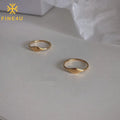 Simple Wholesale Custom Fashion Stainless Steel Women Jewelry 18K Gold Plated Laser Engraved Blank Signet Rings