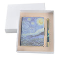 Notebook World Famous Painting Series  With Luxury Notebook Crystal Pen Stationery Gift Set Metal Ballpoint Pen Sets