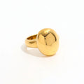 Fenny 18K Gold Plated Waterproof&No Fade Fashion Delicate Smooth Oval Bean Ring Stainless Steel Wholesale Jewelry Form Women