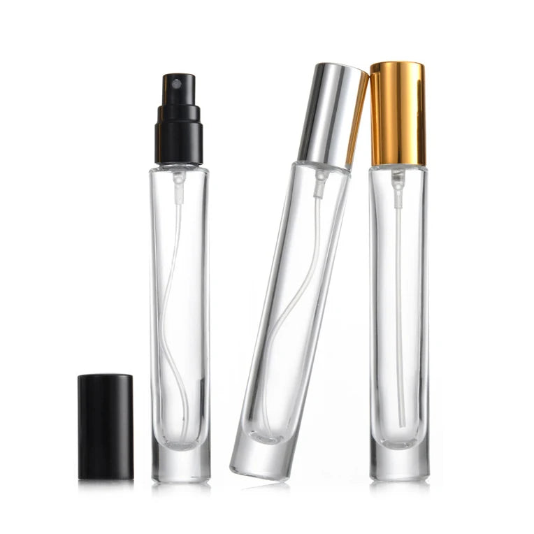 Mini 10ml Thick Bottomed Round & Square  Perfume Spray Bottles Glass Bottles Portable Travel Fine Mist Refillable  Bottle