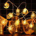 HOT 2m 10 LED Gold Ramadan Eid Mubarak Decorations Star Moon Lantern Ramadan Lights Battery Operated Eid Al Adha String Lights