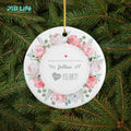 PYD Life Wholesale Ceramic Sublimation Tree Decoration Bauble Christmas Circle Ornament Blanks Sublimation Custom Ornament