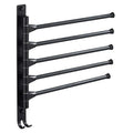 Premium Quality Black Washroom Movable Towel Rack Five Swivel Towel Bar Bathroom Towel Hang