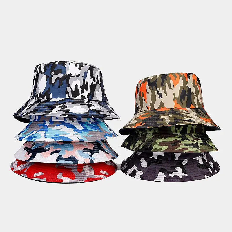 Outdoor Summer Camouflage Foldable Sun Beach Fishing Cap Adult Polyester Fisherman Camo Reversible Bucket Hat
