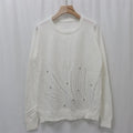 Autumn Knitted Decorate Beaded Sweater Casual Solid Long Sleeves Crew Neck Openwork Pullover Custom Women's Manufacturer Factory