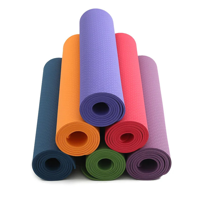 Factory Direct Custom Printed Eco-Friendly Thick Yoga Mat 8mm Single TPE Knee Elbow Exercise Equipment Logo Professional Supply