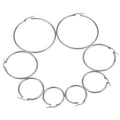 3/4/5/6/7 CM Stainless Steel Thin Hoop Earrings Jewelry 18K Gold Plated Round Huggie Wire Big Size Earring for Women